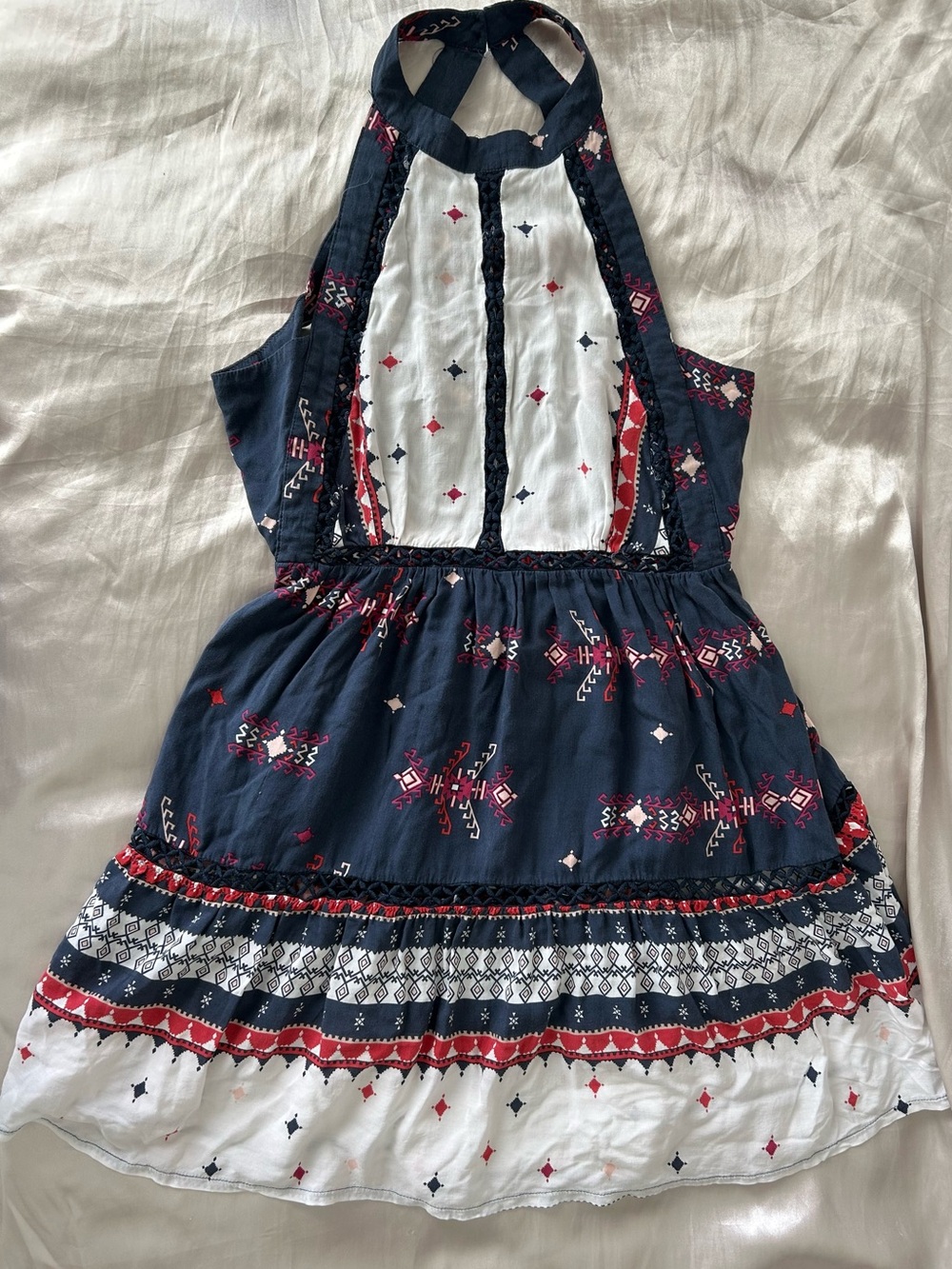 Anthropologie Halter Boho Dress Handcrafted 100% Cotton